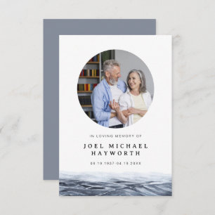 JOEL Minimalist Ocean Water Funeral Prayer Card