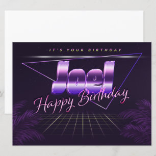 Joel Name Vorname lila retro Karte Geburtstag Card