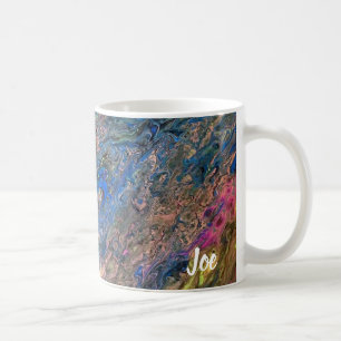 Joe's Abstract Art - Blue Rush - Coffee Cups