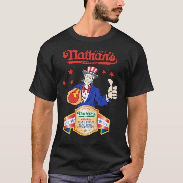 Joey Chestnut Nathans Hot Dog Eating Fourth Of Jul T-Shirt (Front)