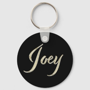 Joey Name whitegold Button Keytags Key Ring