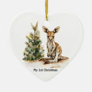Joey's First Christmas, custom Ceramic Ornament