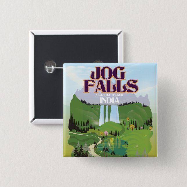 Jog Falls,Jog Falls,Sagara taluk of Karnataka 15 Cm Square Badge (Front & Back)