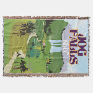 Jog Falls,Jog Falls,Sagara taluk of Karnataka Throw Blanket