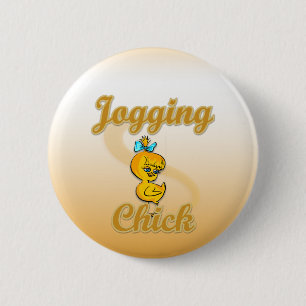 Jogging Chick 6 Cm Round Badge