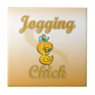 Jogging Chick Ceramic Tile
