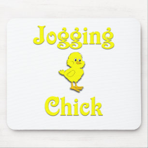 Jogging Chick Mouse Pad