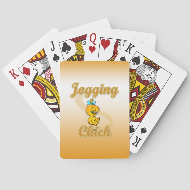 Jogging Chick  Playing Cards (Back)