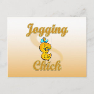 Jogging Chick Postcard