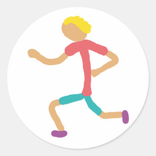 Jogging Classic Round Sticker