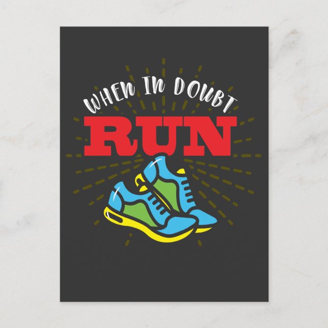Jogging gift runner - simple running postcard (Front)