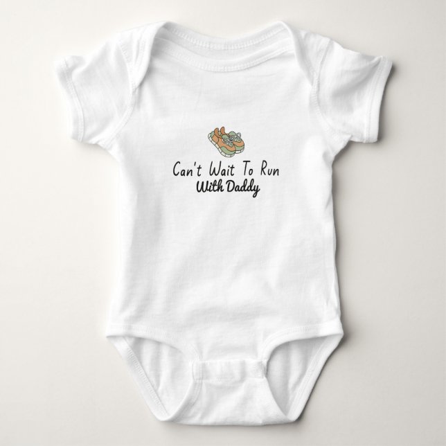 Jogging Mum - Can't Wait to Run with Daddy Running Baby Bodysuit (Front)