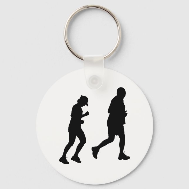 Jogging Silhouette Key Ring (Front)