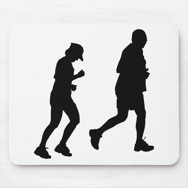 Jogging Silhouette Mouse Pad (Front)