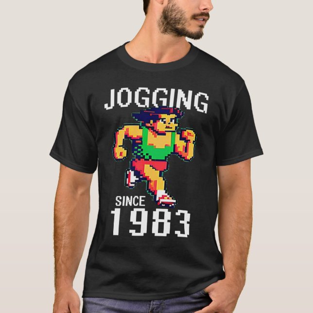 Jogging since 1983 Running Pixel T-Shirt (Front)