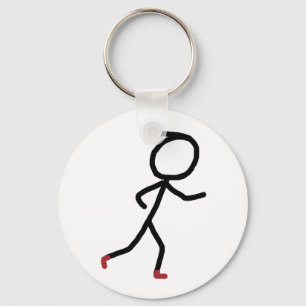 Jogging Stickman Key Ring