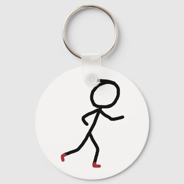 Jogging Stickman Key Ring (Front)