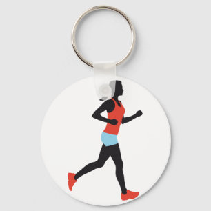 jogging woman key ring