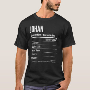 Johan Serving Size Nutrition Label Calories T-Shirt