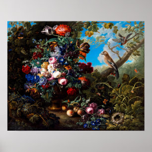 Johann Baptist Drechsler: Large floral still life  Poster