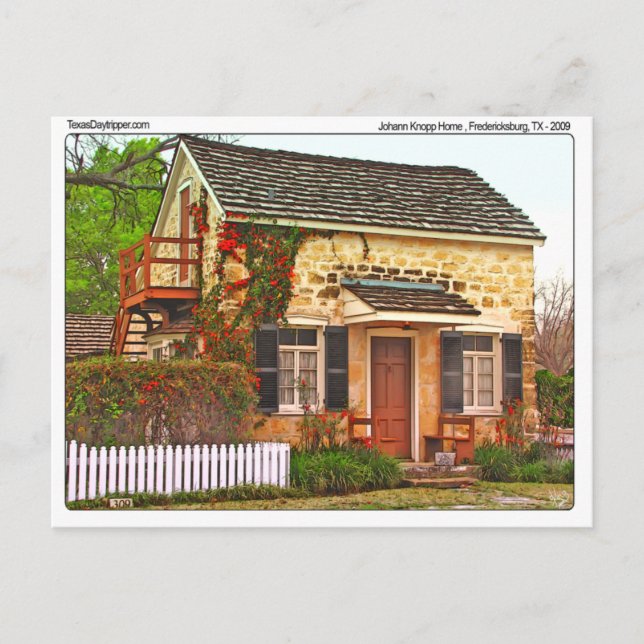 Johann Knopp Home, Fredericksburg, TX Postcard (Front)
