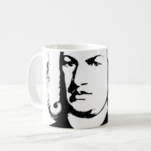 Johann Sebastian Bach abstract in black and white Coffee Mug