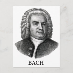 Johann Sebastian Bach, black Postcard
