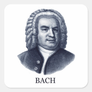 Johann Sebastian Bach, blue Square Sticker