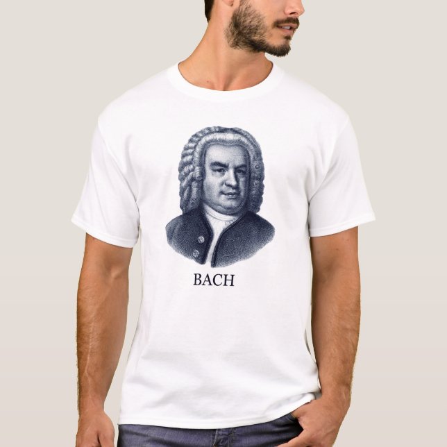 Johann Sebastian Bach, blue T-Shirt (Front)