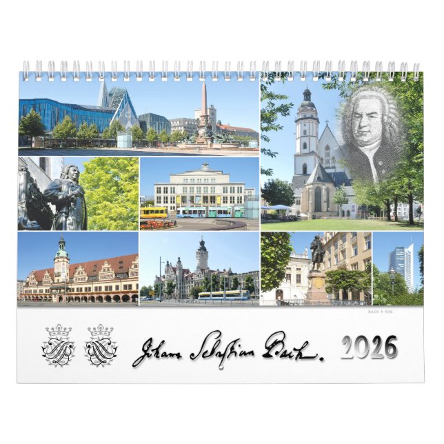 Johann Sebastian Bach Cities & Places, 2026 Calendar (Cover)