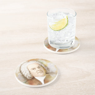 Johann Sebastian Bach im Aquarell Stil Coaster