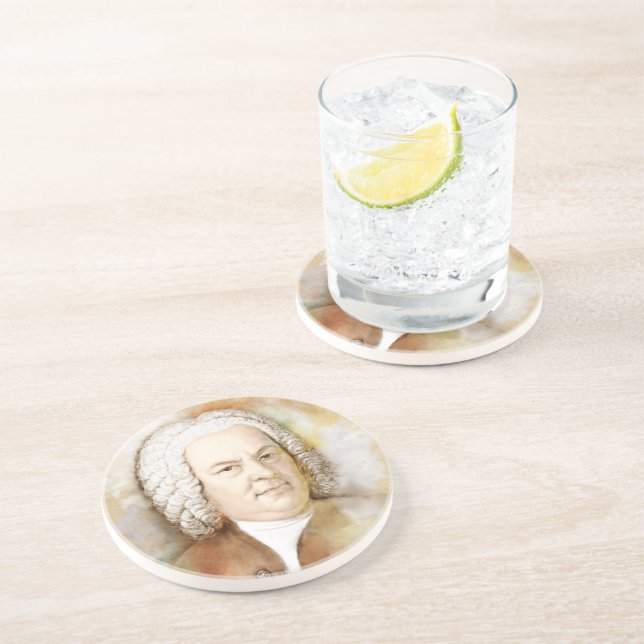 Johann Sebastian Bach im Aquarell Stil Coaster (Side)
