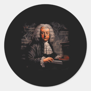 Johann Sebastian Bach Music Composer Piano Classic Round Sticker