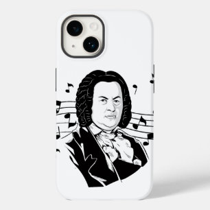 Johann Sebastian Bach Portrait and Bust with Notes Case-Mate iPhone 14 Case