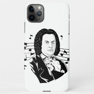 Johann Sebastian Bach Portrait and Bust with Notes iPhone 11Pro Max Case