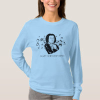 Johann Sebastian Bach Portrait and Bust with Notes
