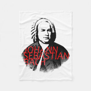 Johann Sebastian Bach portrait and red letters Fleece Blanket
