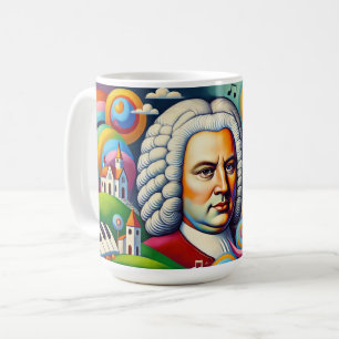 Johann Sebastian Bach: portrait in a modern painti Coffee Mug