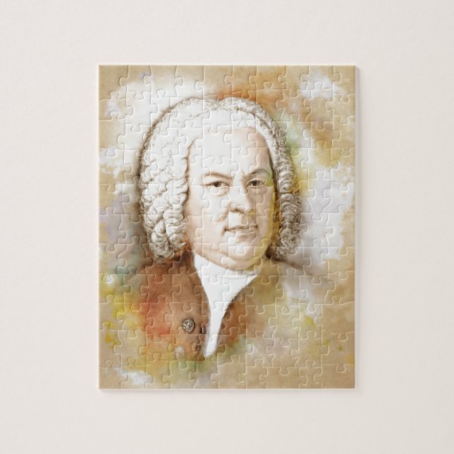 Johann Sebastian Bach Portrait in beige Jigsaw Puzzle (Vertical)