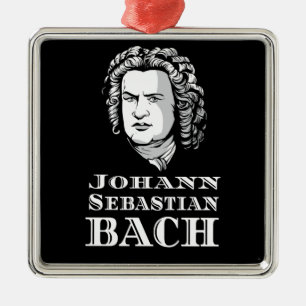 Johann Sebastian Bach Portrait Metal Ornament