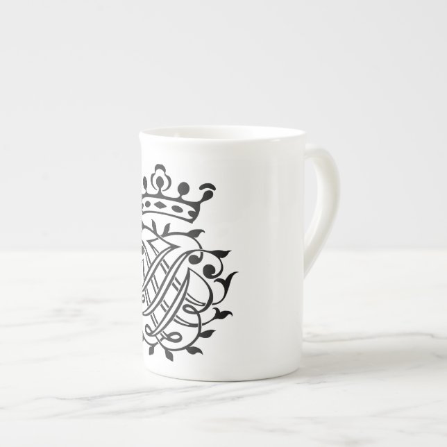 Johann Sebastian Bach Seal Crest Monogram Insignia Bone China Mug (Front Right)