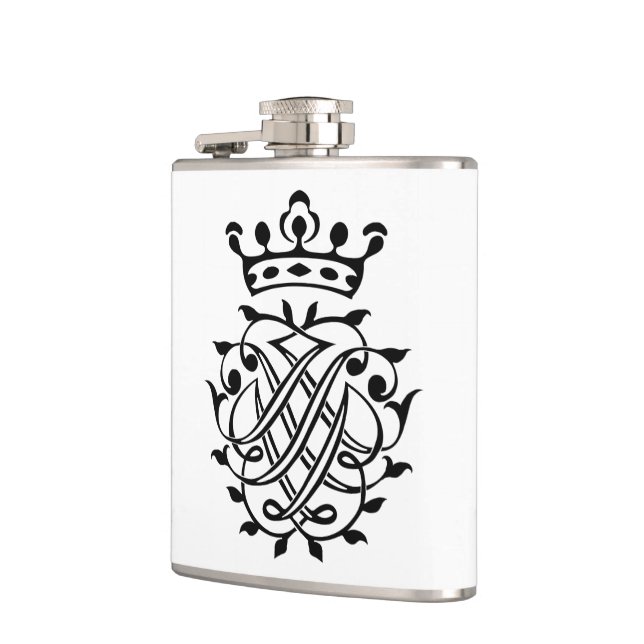 Johann Sebastian Bach Seal Crest Monogram Insignia Hip Flask (Left)