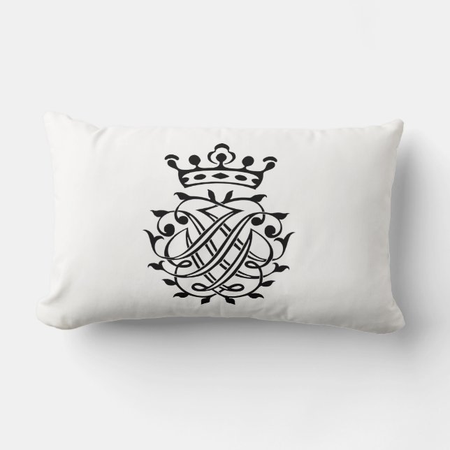 Johann Sebastian Bach Seal Crest Monogram Insignia Lumbar Cushion (Front)