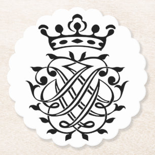 Johann Sebastian Bach Seal Crest Monogram Insignia Paper Coaster