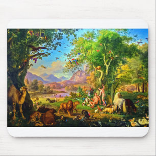 Johann Wenzel Peter Adam and Eve in Garden of Eden Mouse Pad