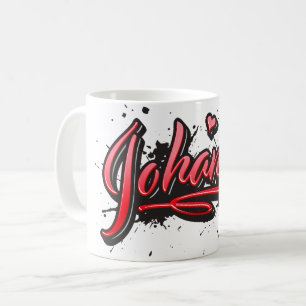 Johanna red Heart Graffiti Tasse Kaffeetasse Coffee Mug