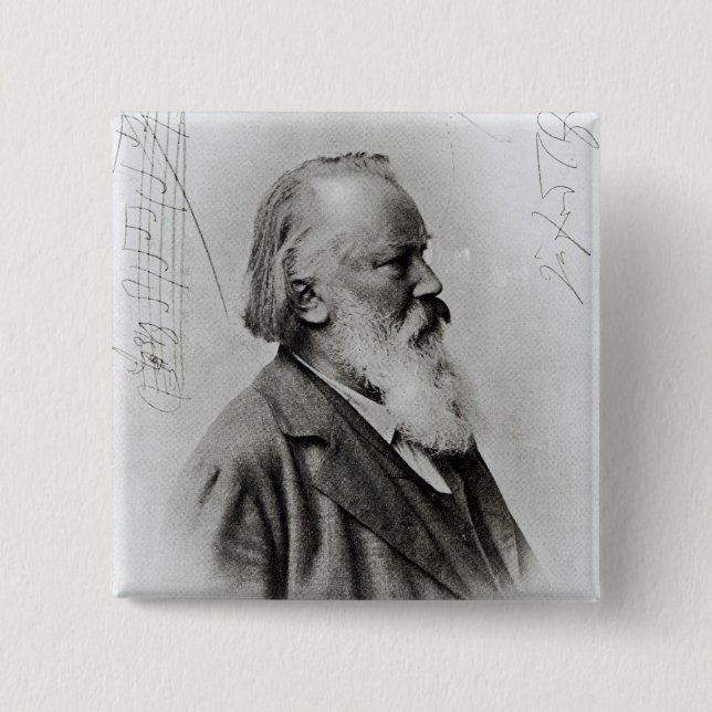 Johannes Brahms 15 Cm Square Badge (Front)