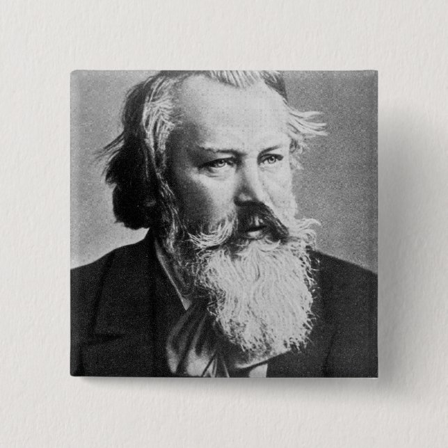 Johannes Brahms, 1879 15 Cm Square Badge (Front)