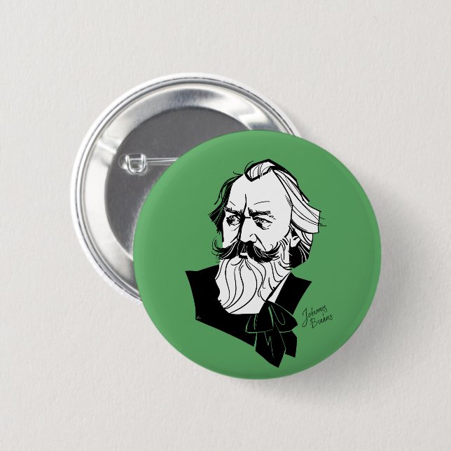 Johannes Brahms 6 Cm Round Badge (Front & Back)