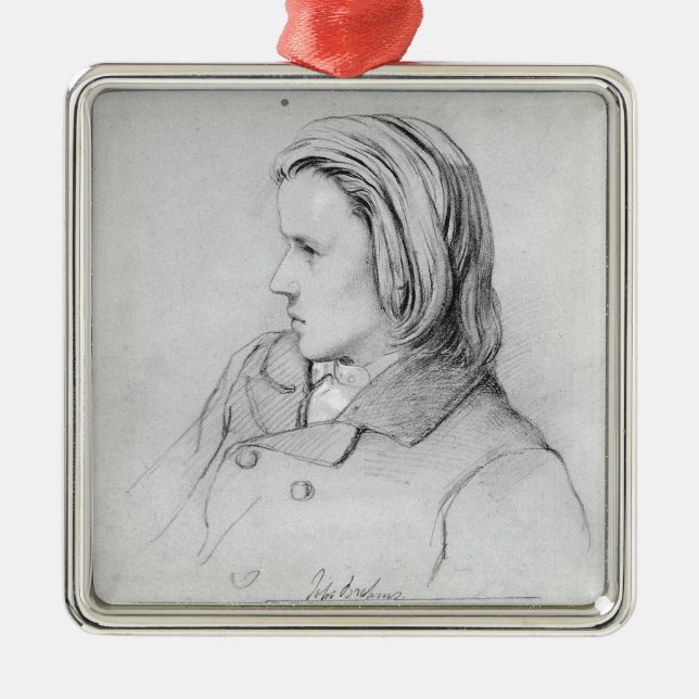 Johannes Brahms  aged twenty, 1853 Metal Tree Decoration (Front)